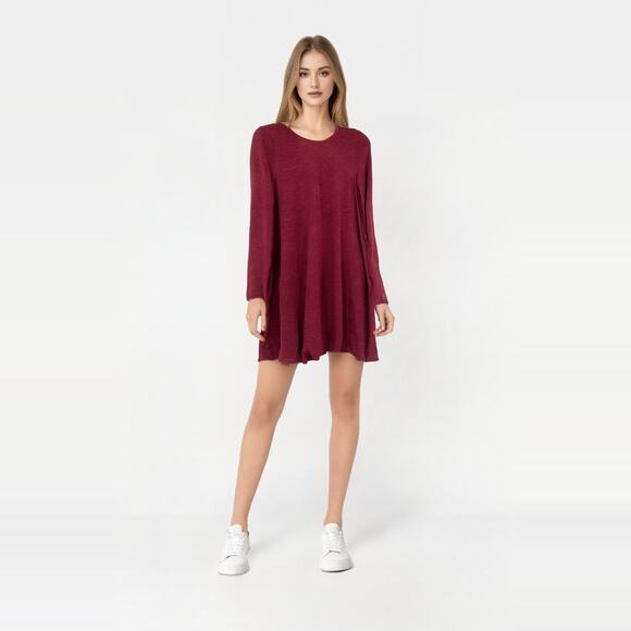 2/$30 SHOW ME YOUR MUMU Toby Tie Dress Size M Shift Maroon Mini - Picture 3 of 11